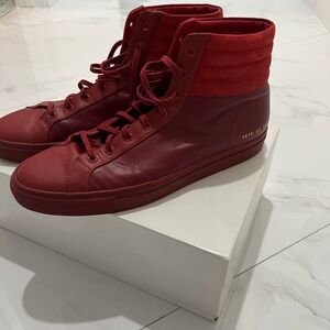 Common Projects Red High-Top Sneakers